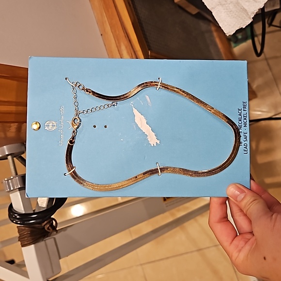 House Of Harlow 1960 Herringbone Snake Chain Necklace New in Box - Picture 2 of 4